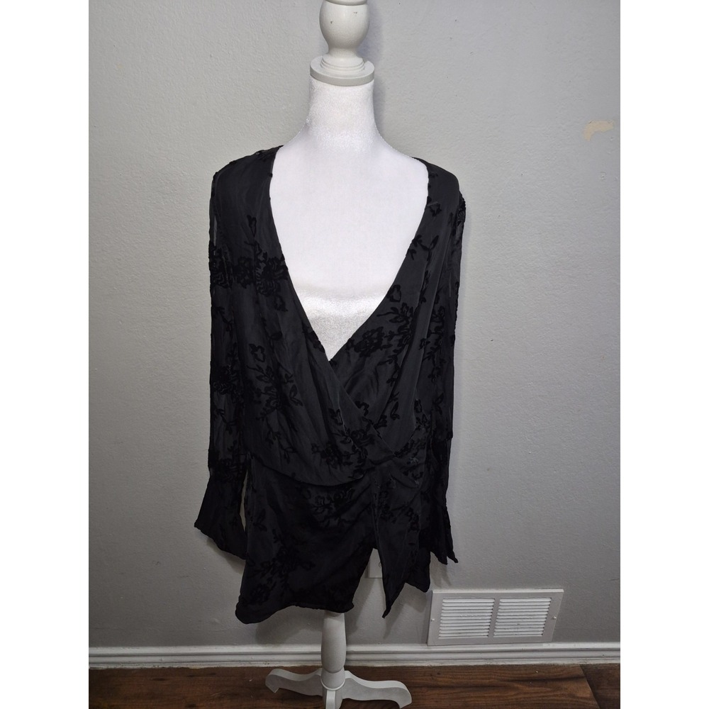 Meshki Burnout Velvet Top Dress Sz Medium Festive Sheer Sleeves Minimalist Chic